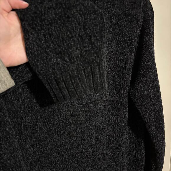 Karen Scott Chunky Knit Cowl Neck Sweater Black Fall Winter Cozycore Pull Over - Picture 5 of 8